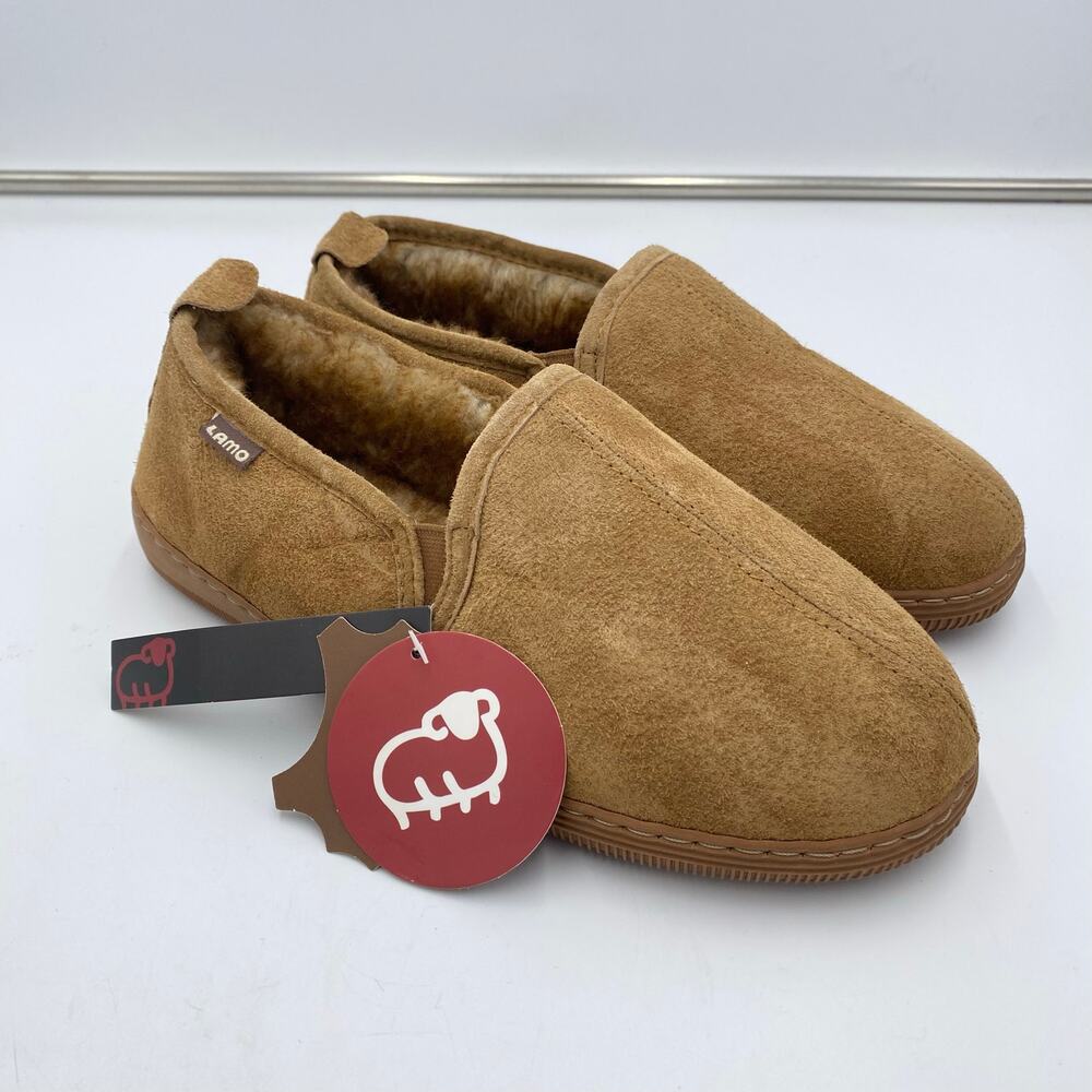 Lamo Romeo Chestnut Brown Sheepskin Upper Sherpa Lining Slip On Shoes Sz M8 W9